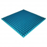 Acoustic foam panel Ecosound Pyramid Color 50 mm thick, 100x100 cm, blue