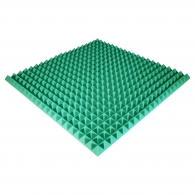 Acoustic foam panel Ecosound Pyramid Color 50 mm thick, 100x100 cm, green