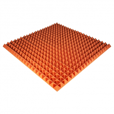 Купить acoustic foam panel ecosound pyramid color 50 mm thick, 100x100 cm, orange по низкой цене