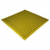 Acoustic foam panel Ecosound Pyramid Color 50 mm thick, 100x100 cm, yellow