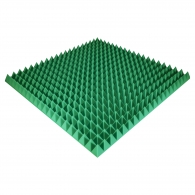 Acoustic foam panel Ecosound Pyramid Color 70 mm thick, 100x100 cm, green