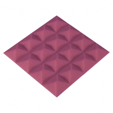 Купить acoustic foam panel ecosound pyramid color 15 mm thick, 20x20 cm, pink по низкой цене