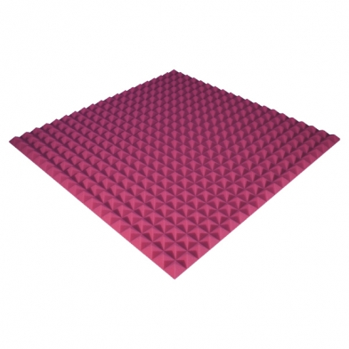 Купить acoustic foam panel ecosound pyramid color 25 mm thick, 100x100 cm, pink по низкой цене