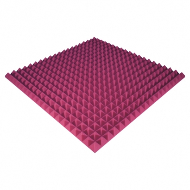 Купить acoustic foam panel ecosound pyramid color 50 mm thick, size 100x100 cm, pink по низкой цене