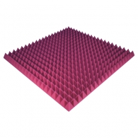 Acoustic foam panel Ecosound Pyramid Color 70 mm thick, size 100x100 cm, pink