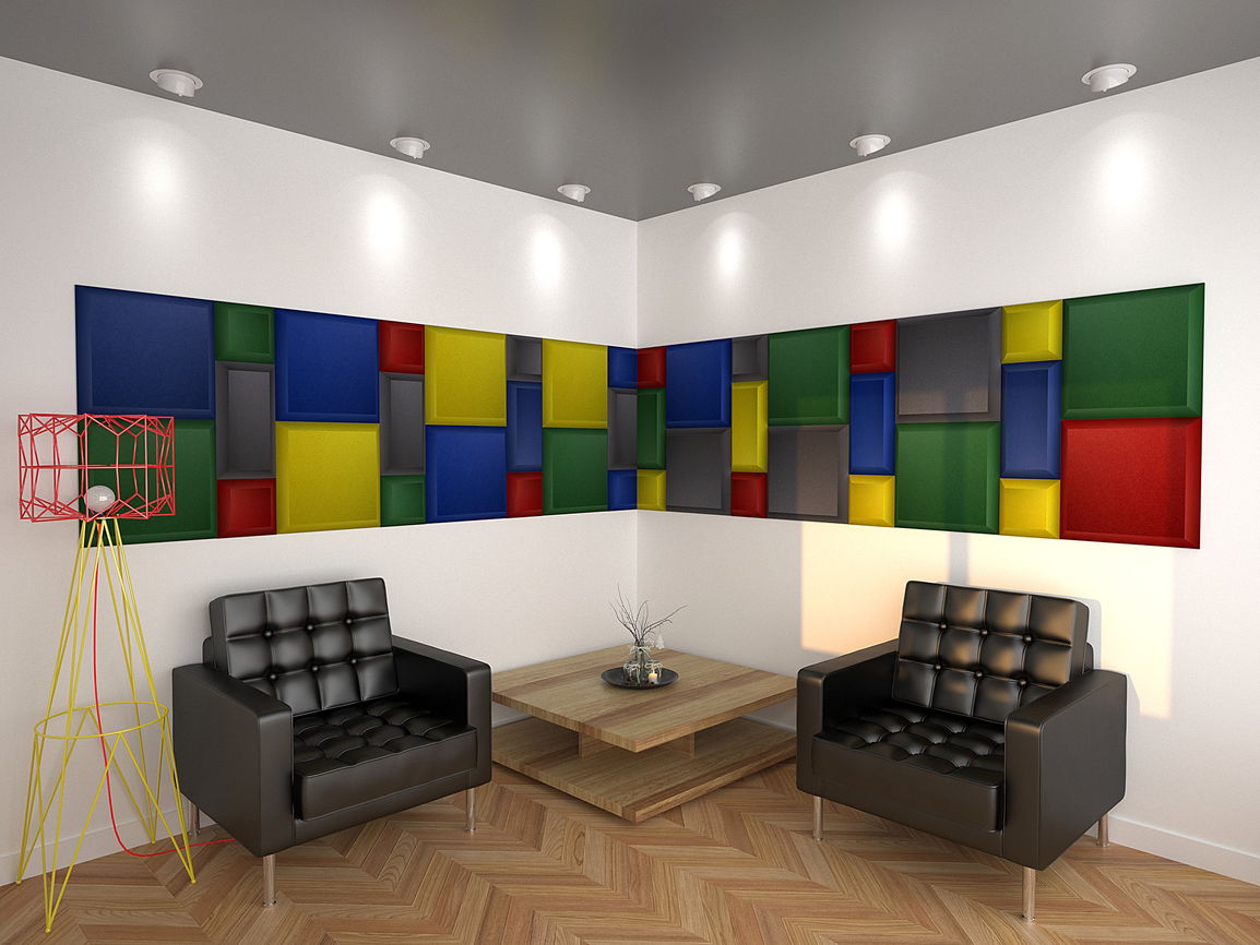 Velvet acoustic panel made of acoustic foam Ecosound Velvet Gray 50x25cm 50mm Color Grey