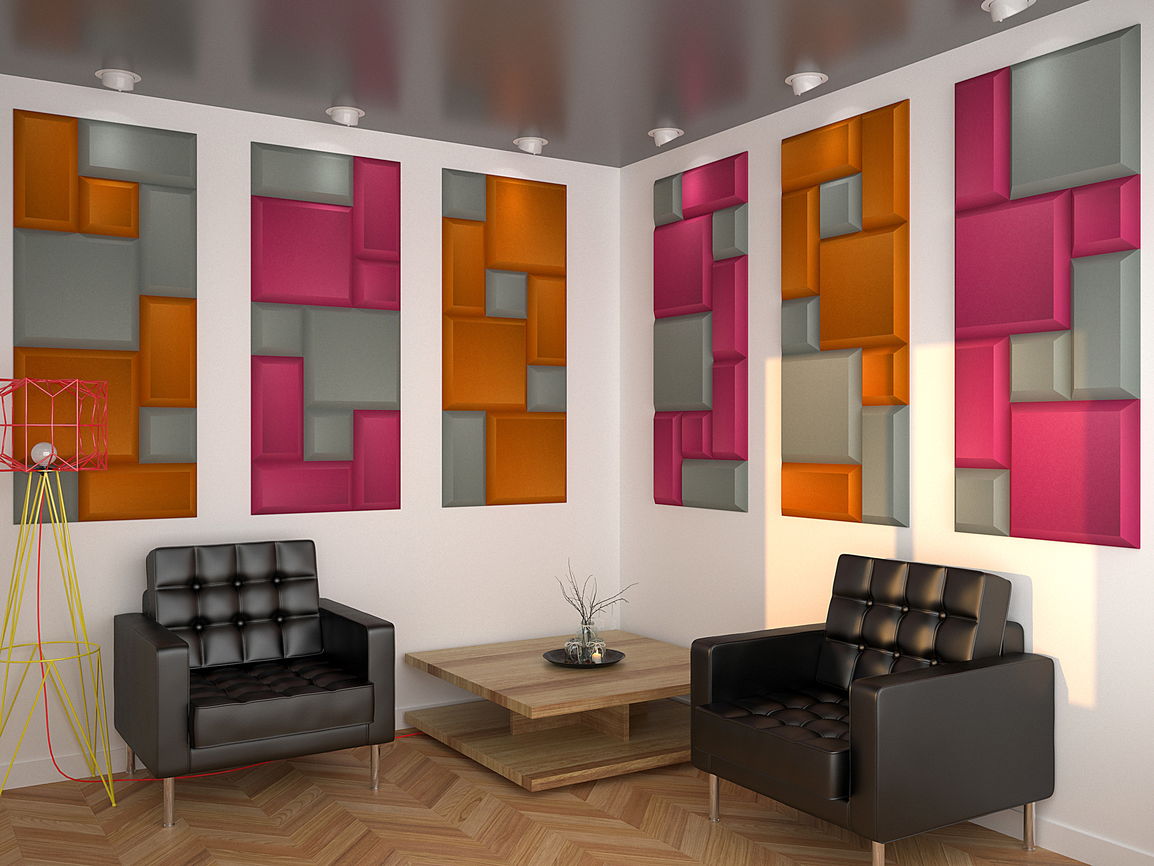 Velvet acoustic panel made of acoustic foam Ecosound Velvet Gray 50x25cm 50mm Color Grey