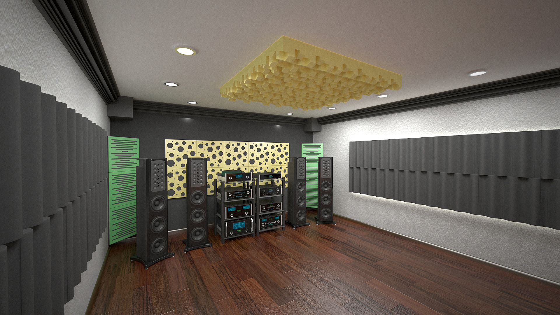 Bass trap Ecosound Saw 0.6x0.35x0.1 m Color black graphite